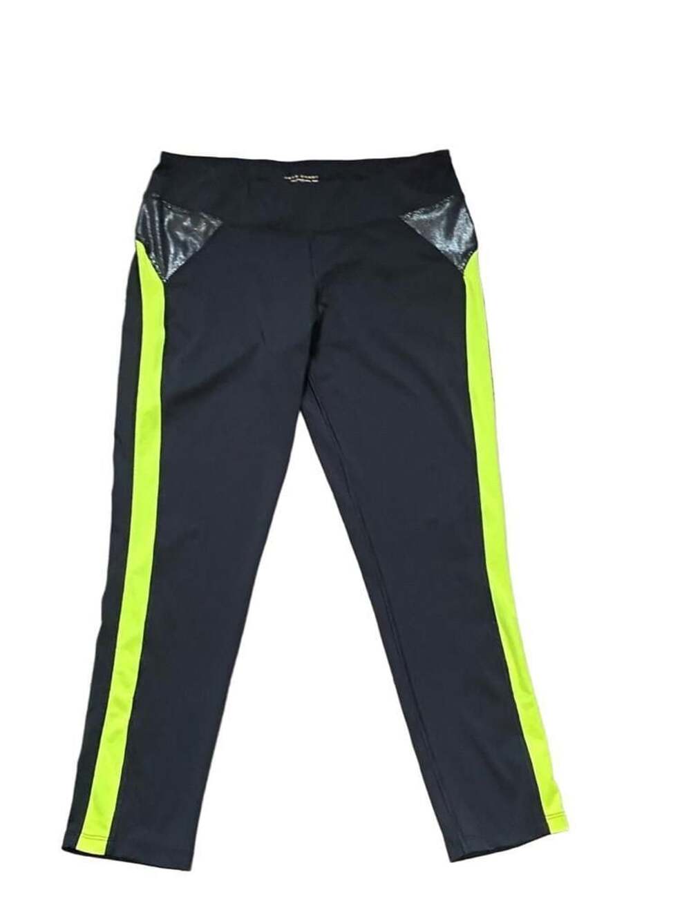 Hard Candy Sport Black and Neon Green Leggings with Metallic Accents